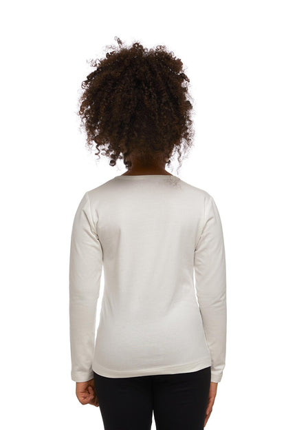 Ecru Girl's Plain Basic Lycra Long Sleeve T-Shirt