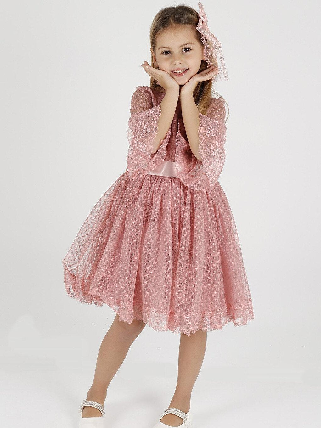 Girl's Tailed Lace Dress Ak2208