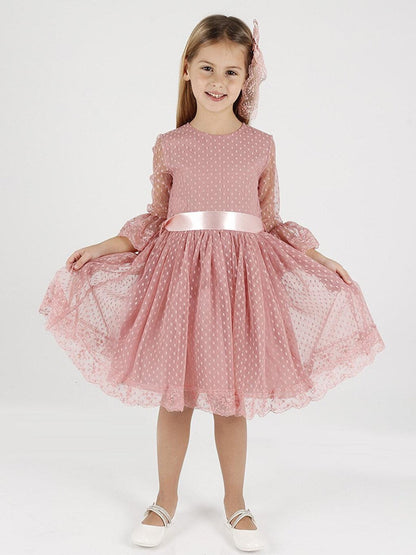 Girl's Tailed Lace Dress Ak2208