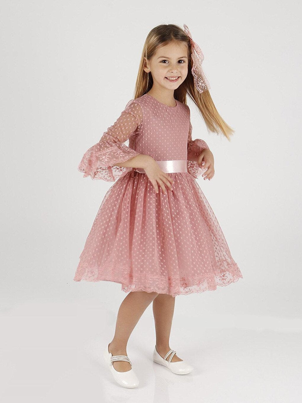 Girl's Tailed Lace Dress Ak2208