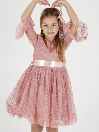 Girl's Tailed Lace Dress Ak2208