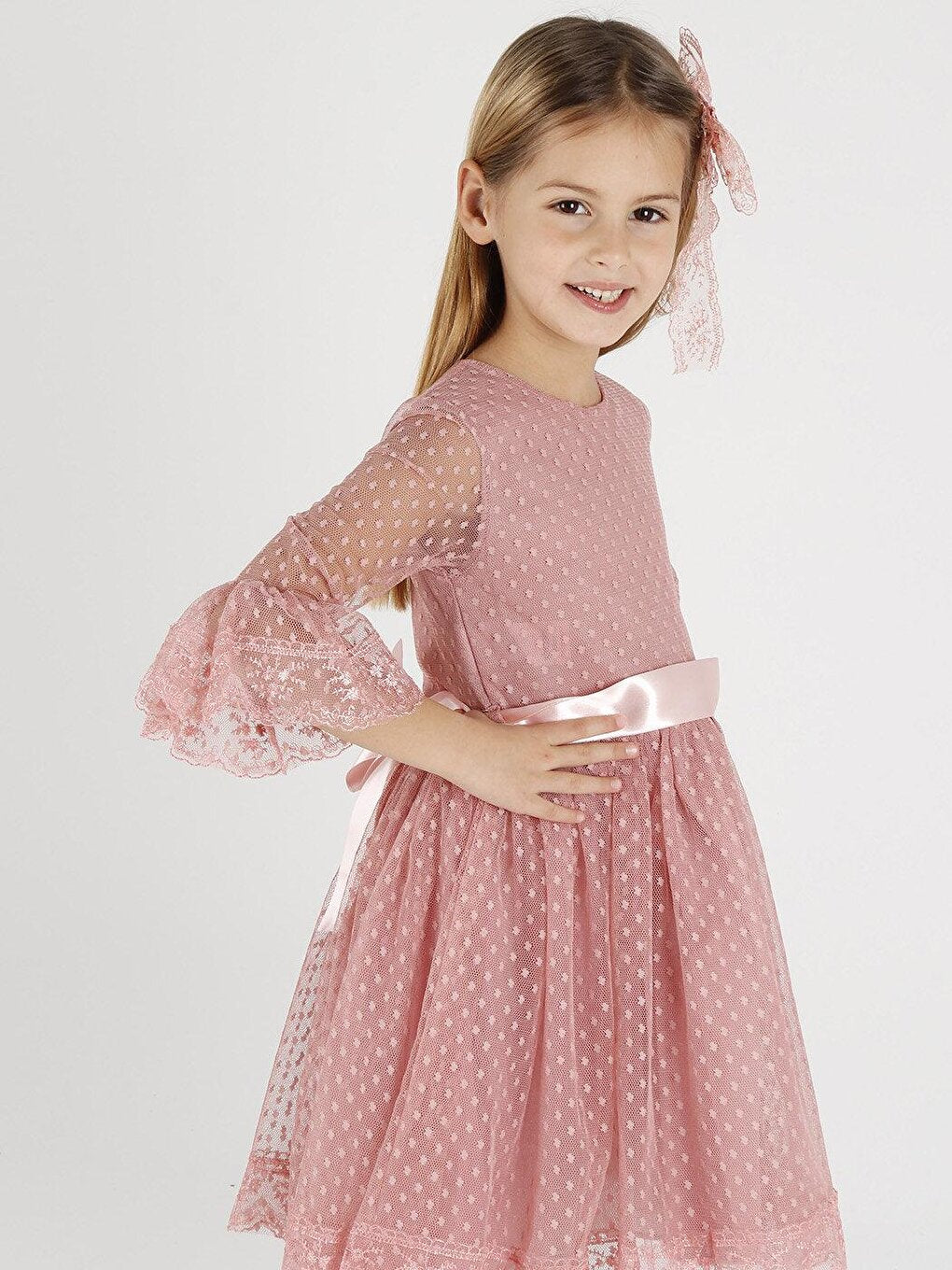 Girl's Tailed Lace Dress Ak2208