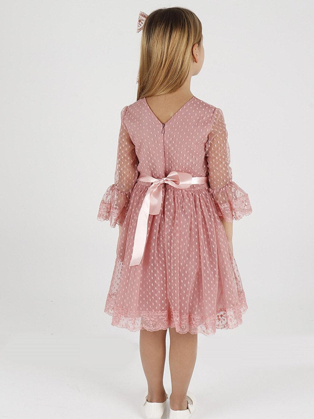 Girl's Tailed Lace Dress Ak2208