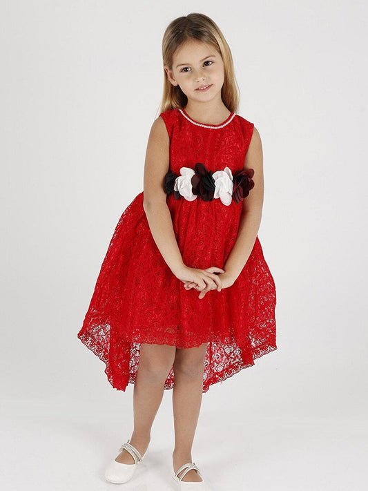 Girl's Tailed Lace Dress Ak2208