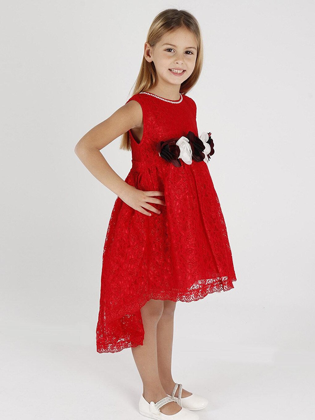 Girl's Tailed Lace Dress Ak2208