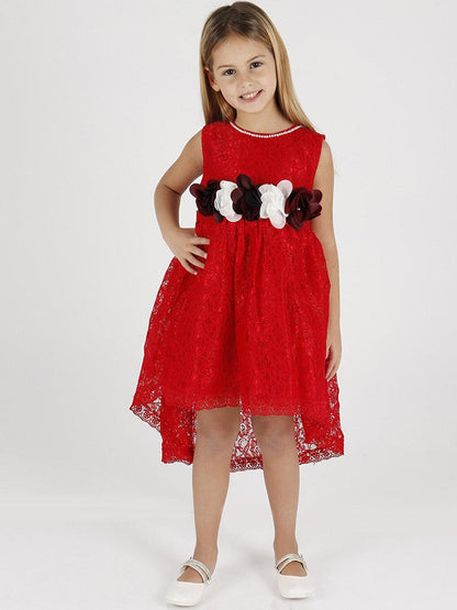 Girl's Tailed Lace Dress Ak2208