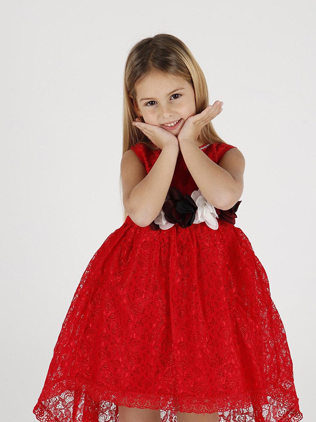 Girl's Tailed Lace Dress Ak2208