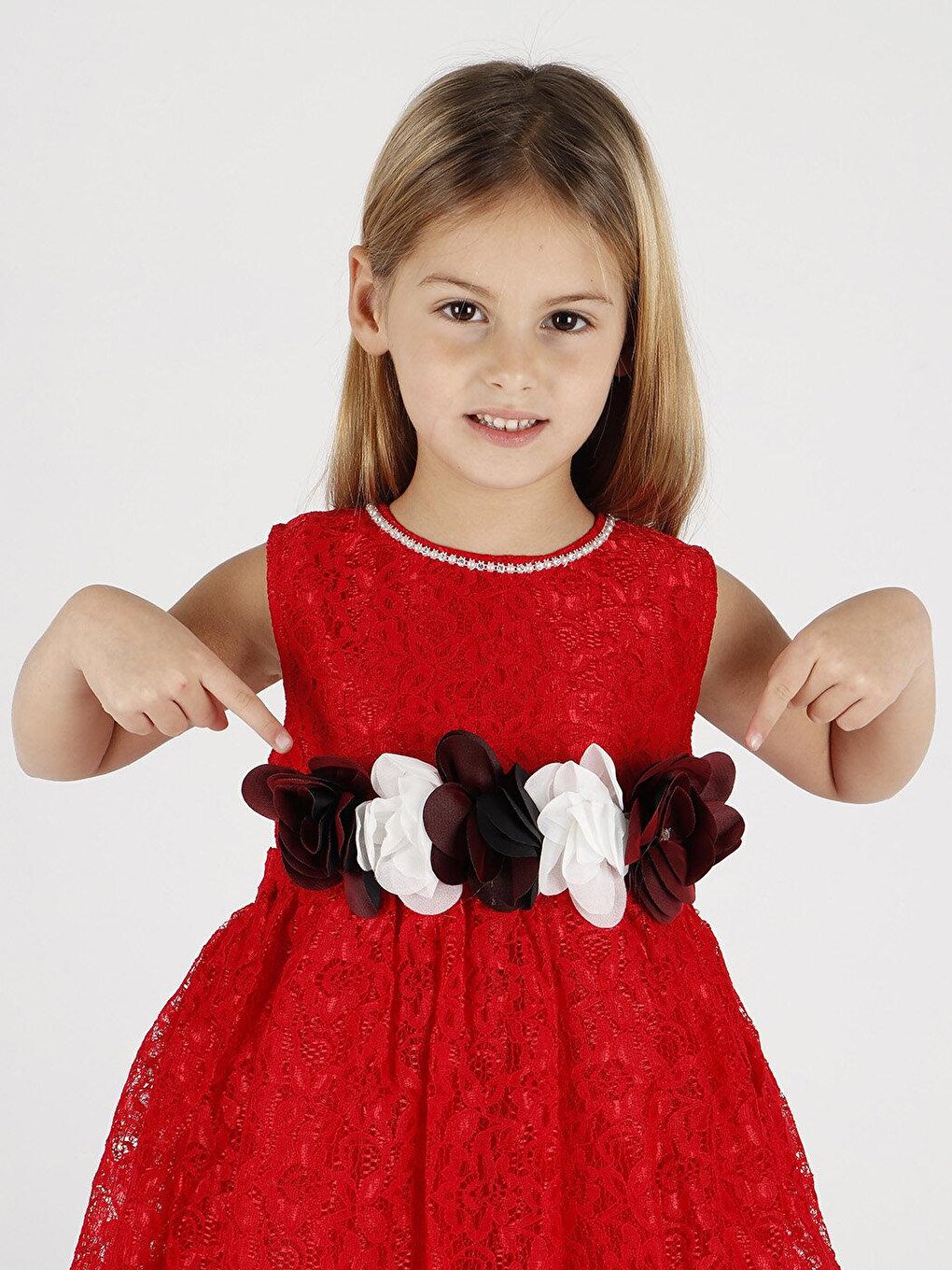 Girl's Tailed Lace Dress Ak2208