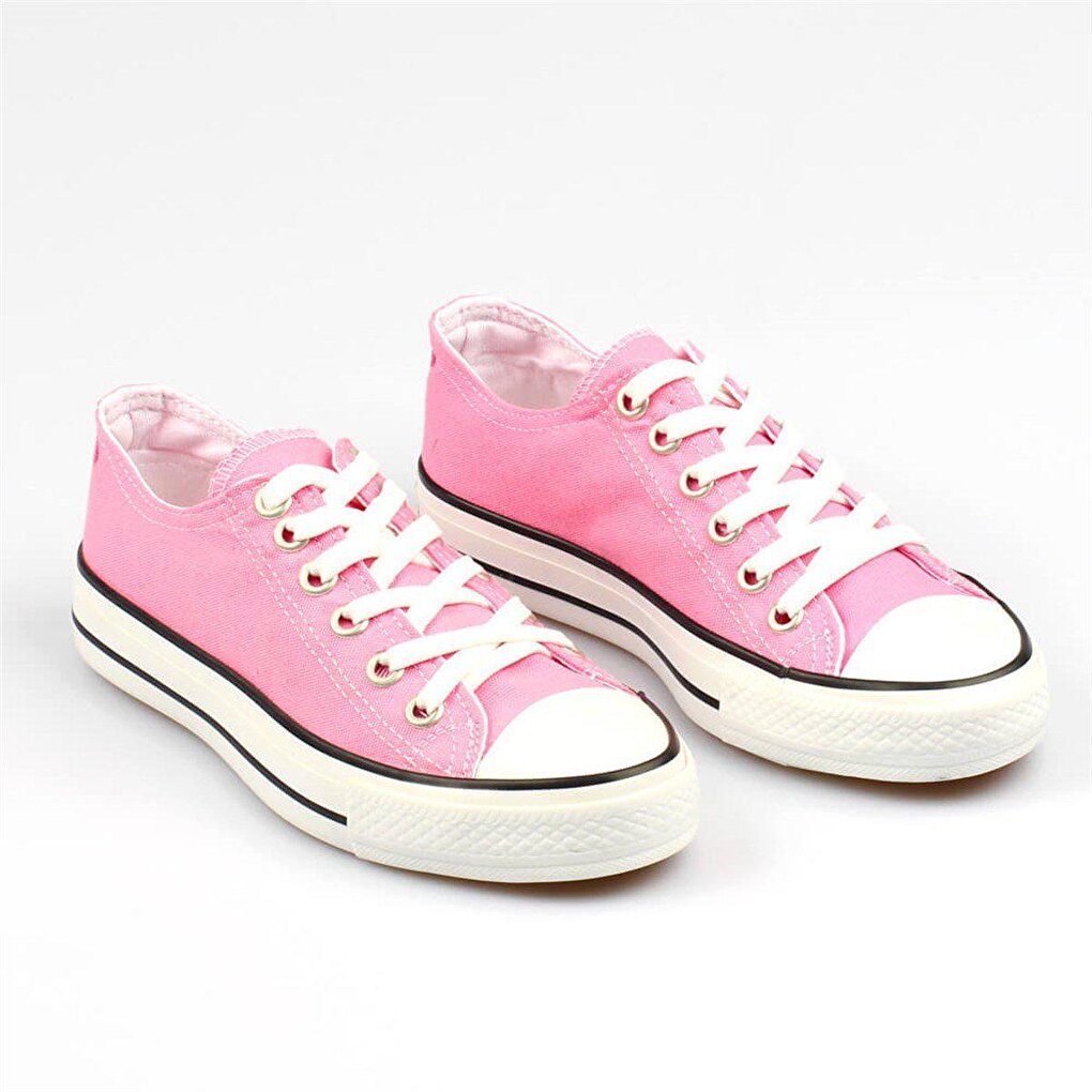 Comfortable Sole Lace-up Linen Women's Sneaker A3232-20Pink