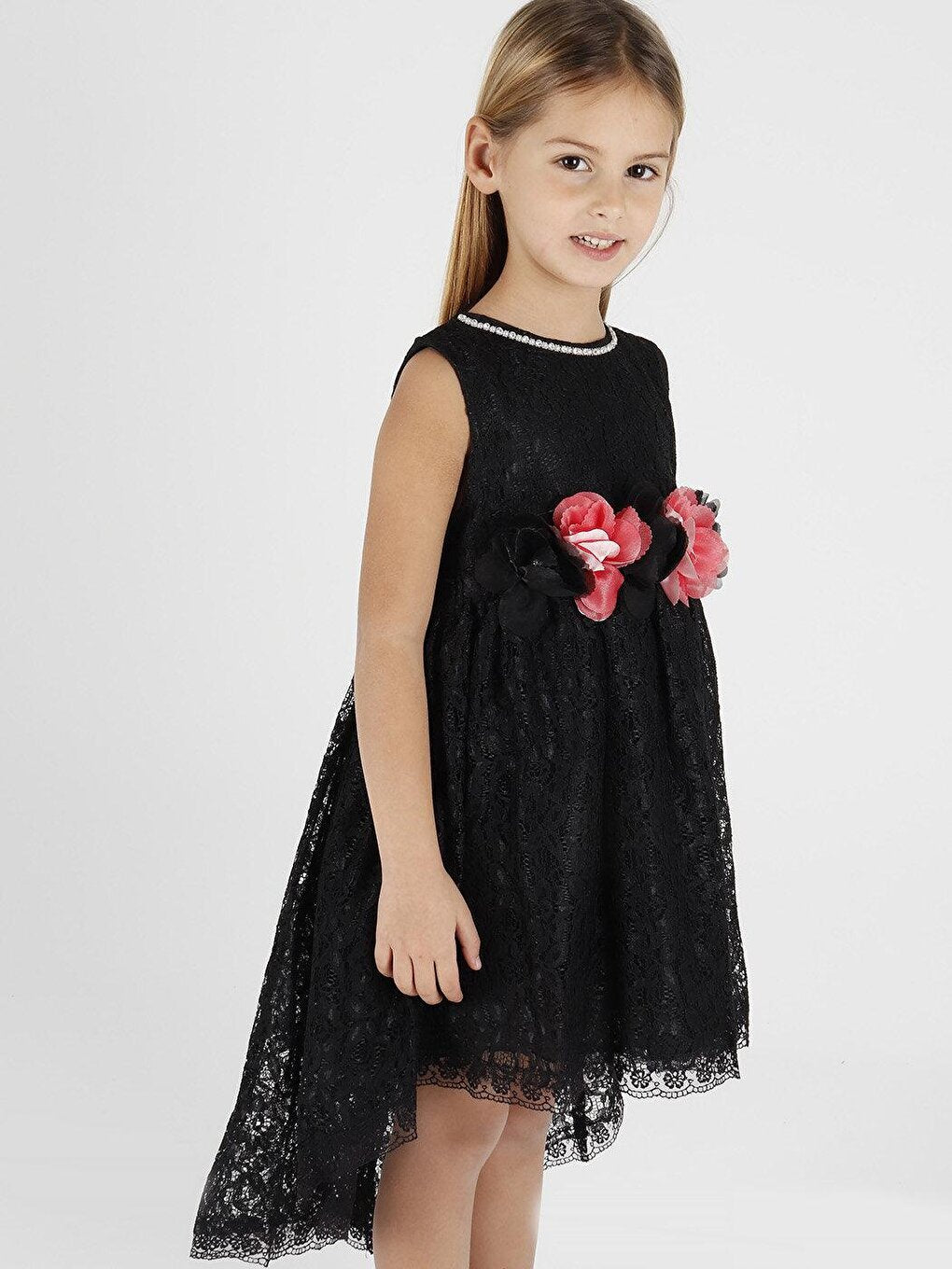 Girl's Tailed Lace Dress Ak2208