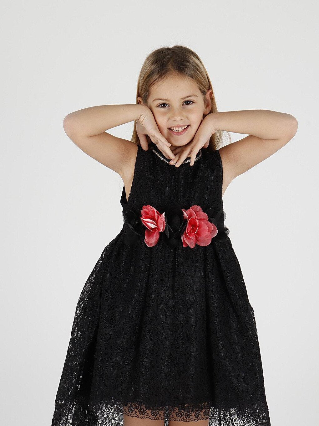 Girl's Tailed Lace Dress Ak2208