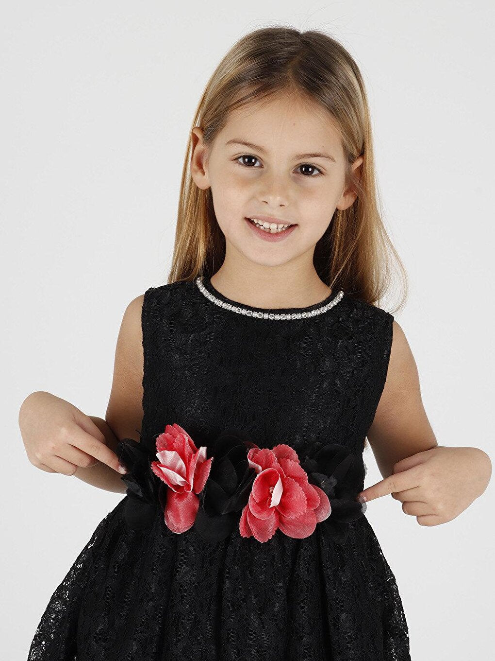 Girl's Tailed Lace Dress Ak2208