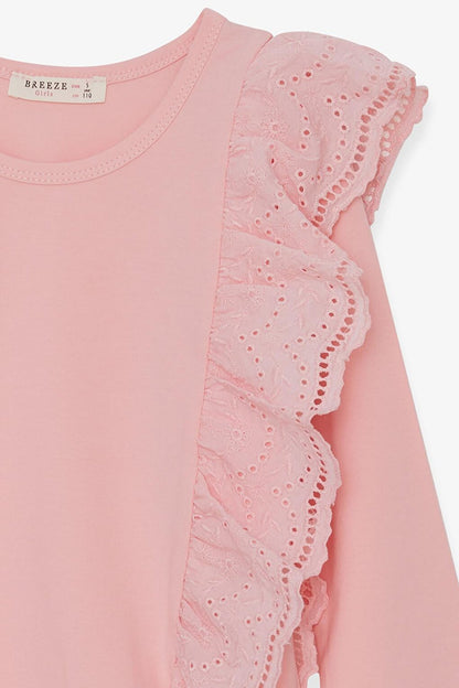 Girl's Blouse Laced Powder (Age 5-10)