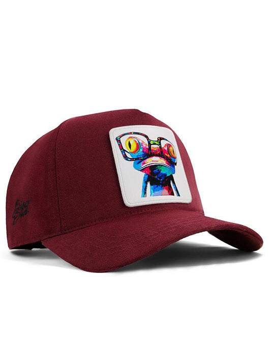 V1 Baseball Chameleon - Unisex Claret Red Hat (Cap) with 1 Code Logo