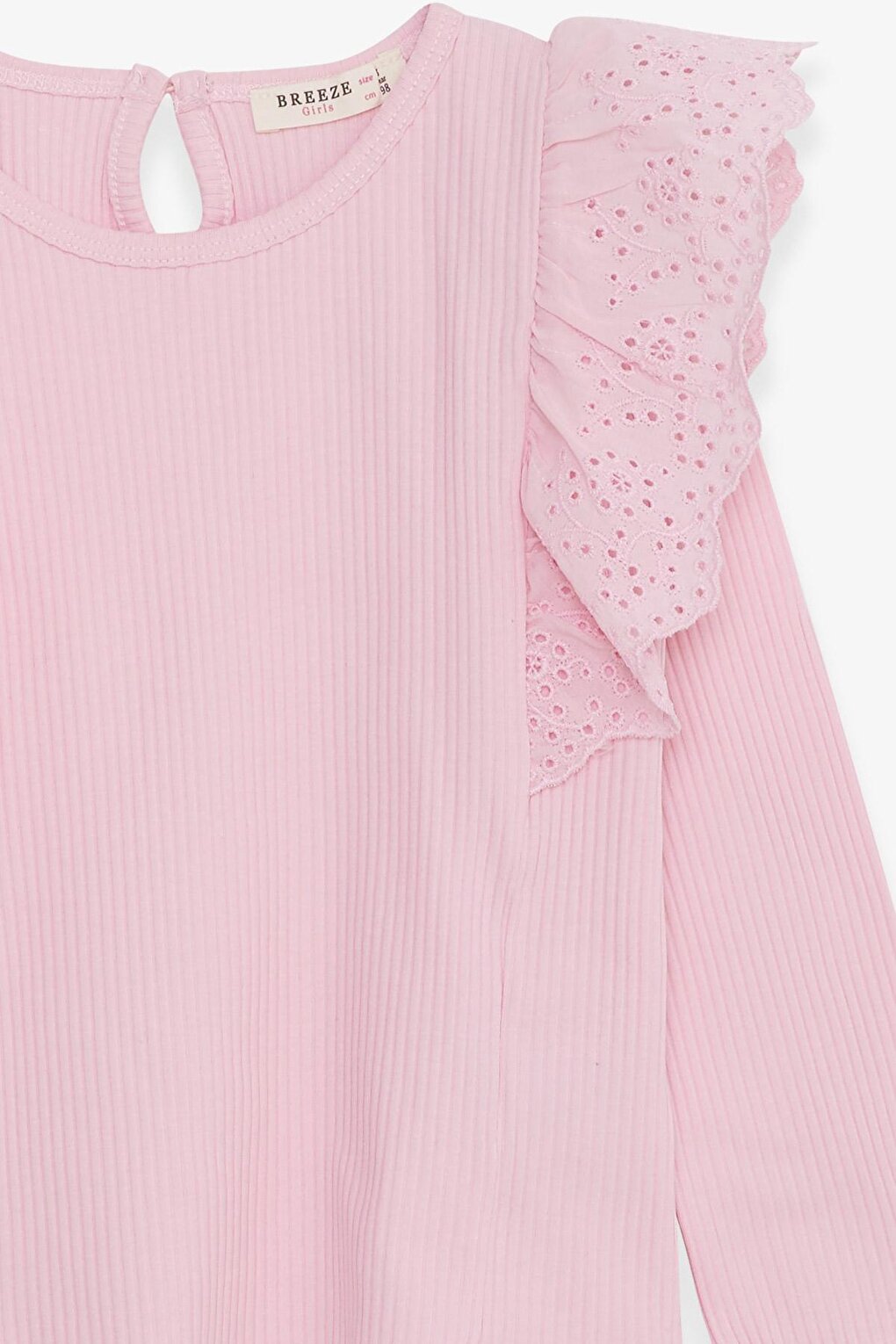 Girl's Long Sleeve T-Shirt Laced Pink (Age 3-8)