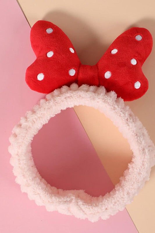 Polka Dot Bow Headband Pink