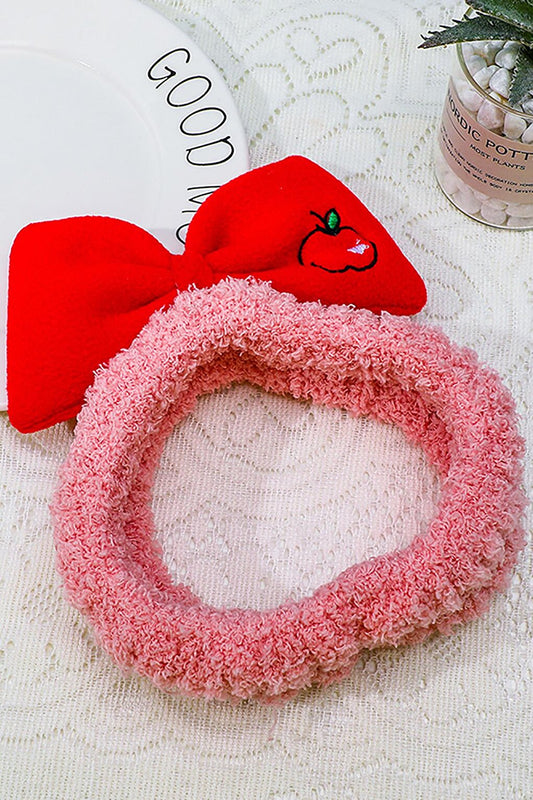 Hair Band Bow for Skin Care &amp;Apple Pink