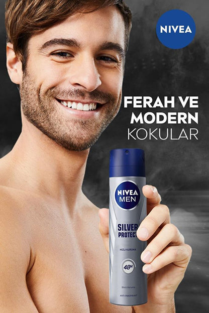 Men's Spray Deodorant Silver Protect 48 Hour Anti-Perspirant Protection 150 ml