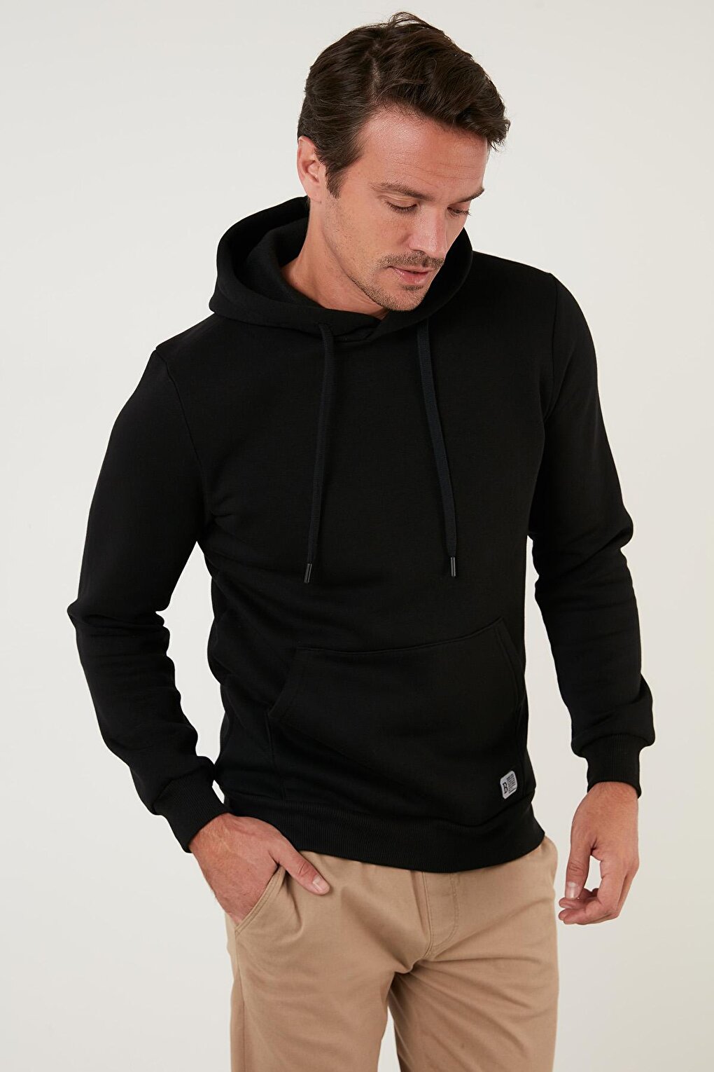 Slim Fit Hooded Kangaroo Pocket Soft Lined Sweatshirt 5905281