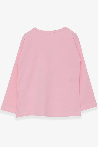 Girl's Long Sleeve T-Shirt Heart Tulle Embroidered Powder (Age 3)