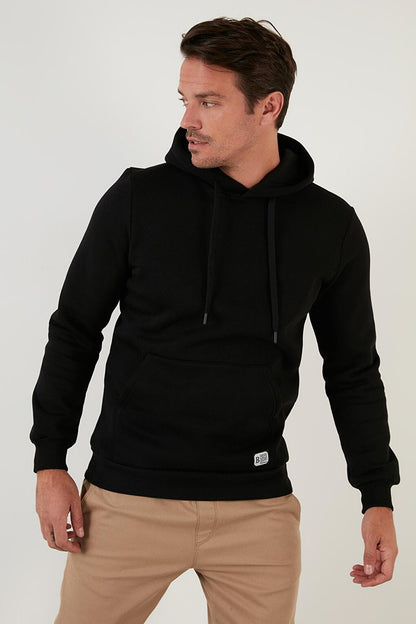 Slim Fit Hooded Kangaroo Pocket Soft Lined Sweatshirt 5905281