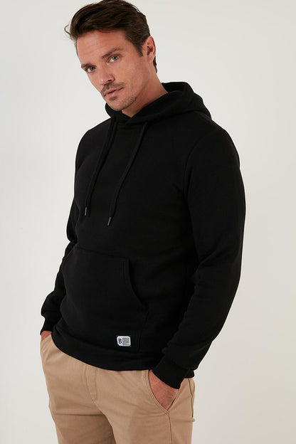 Slim Fit Hooded Kangaroo Pocket Soft Lined Sweatshirt 5905281