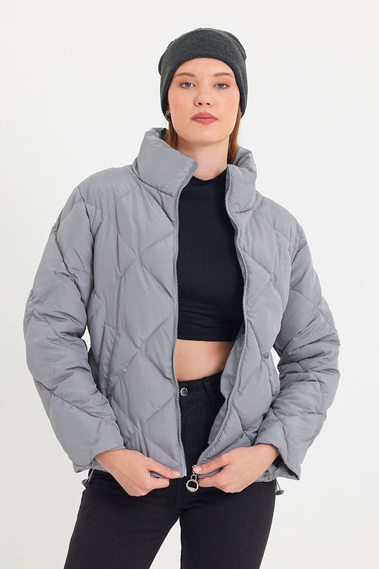 Comfortable Stand-Up Collar Puffer Jacket AD-K50424LNW