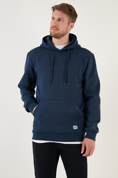 Slim Fit Hooded Kangaroo Pocket Soft Lined Sweatshirt 5905281