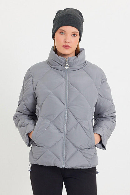 Comfortable Stand-Up Collar Puffer Jacket AD-K50424LNW