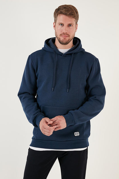 Slim Fit Hooded Kangaroo Pocket Soft Lined Sweatshirt 5905281