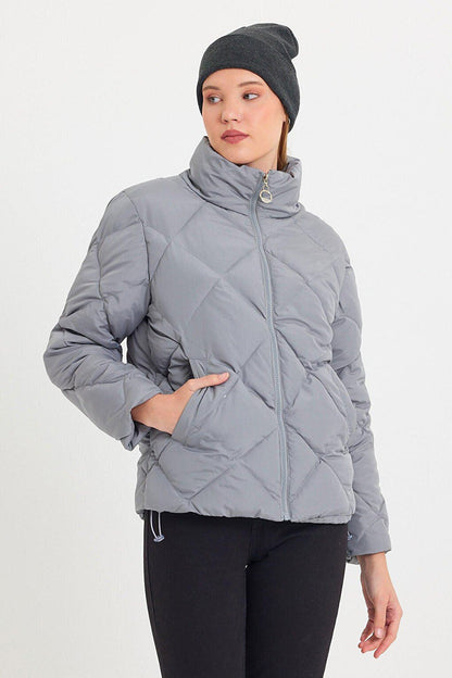 Comfortable Stand-Up Collar Puffer Jacket AD-K50424LNW