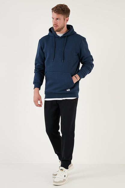 Slim Fit Hooded Kangaroo Pocket Soft Lined Sweatshirt 5905281