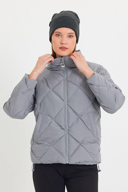 Comfortable Stand-Up Collar Puffer Jacket AD-K50424LNW