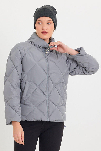 Comfortable Stand-Up Collar Puffer Jacket AD-K50424LNW