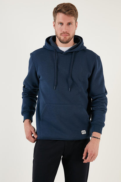 Slim Fit Hooded Kangaroo Pocket Soft Lined Sweatshirt 5905281