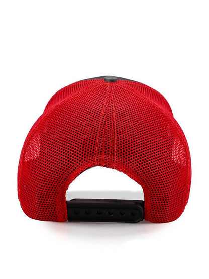 V1 Trucker Boss - 1 Unisex Black-Red Hat (Cap) with Code Logo