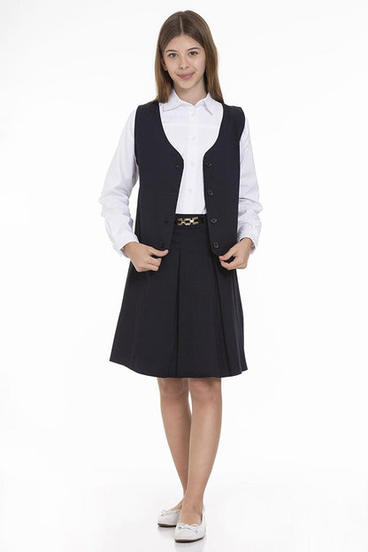 Girl's Pleated / Buckle Gabardine Skirt 9-14 Years Lx250