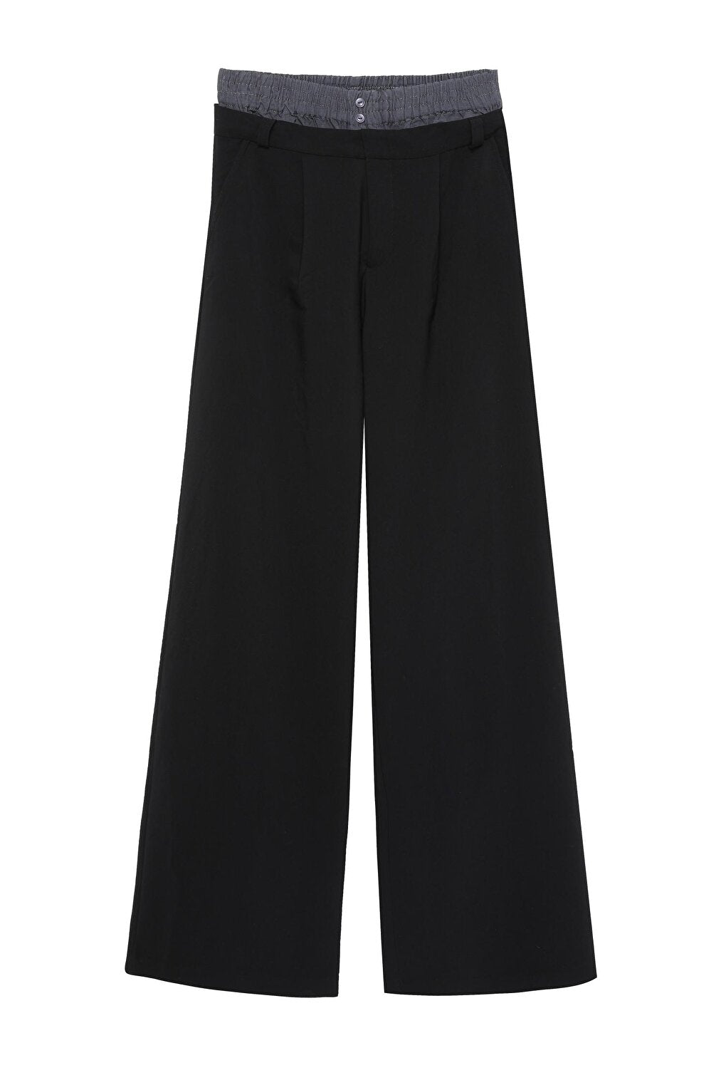 Boxer Detailed Palazzo Trousers Black