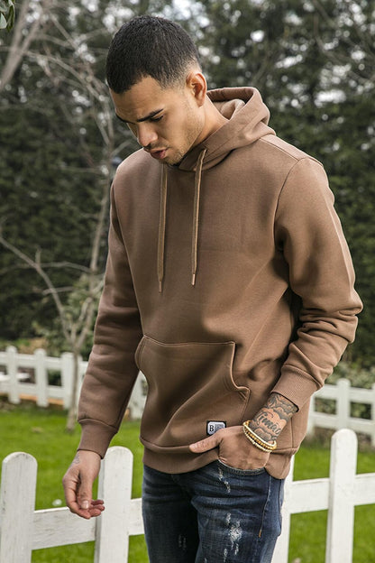 Slim Fit Hooded Kangaroo Pocket Lined Soft Lined Sweat 5905281