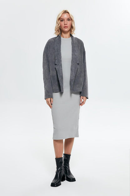 Ribbed Oversize Jacket Anthracite