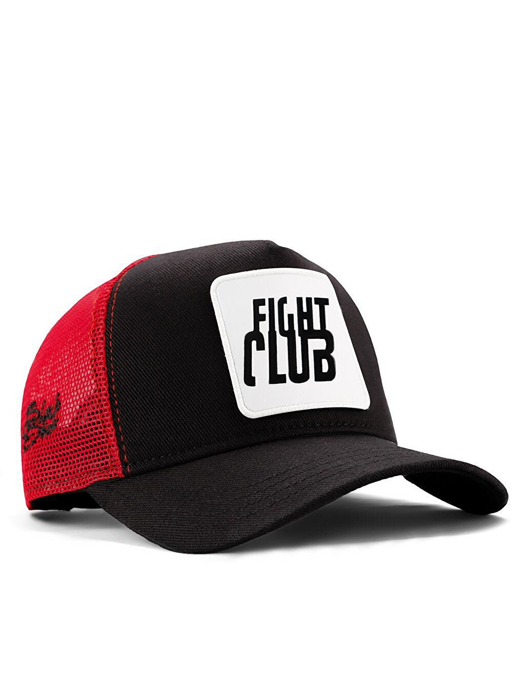 V1 Trucker Fight Club - Unisex Black-Red Hat (Cap) with 10 Code Logo