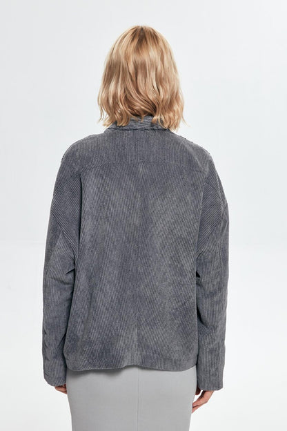 Ribbed Oversize Jacket Anthracite