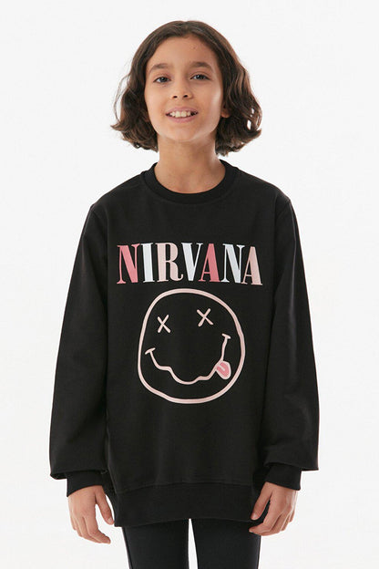 Nirvana Printed Girls Sweatshirt