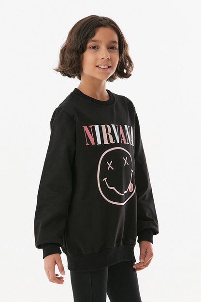 Nirvana Printed Girls Sweatshirt