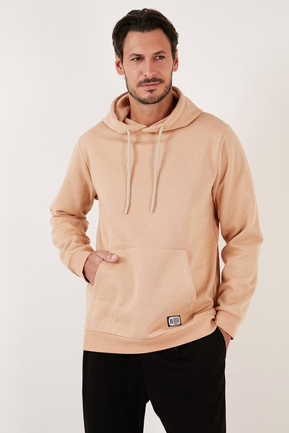 Slim Fit Hooded Kangaroo Pocket Soft Lined Sweatshirt 5905281