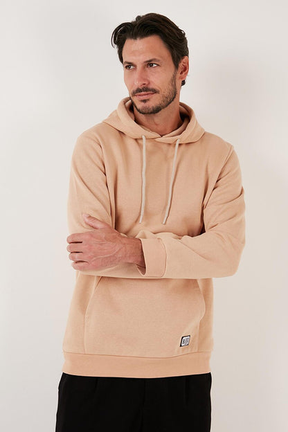 Slim Fit Hooded Kangaroo Pocket Soft Lined Sweatshirt 5905281