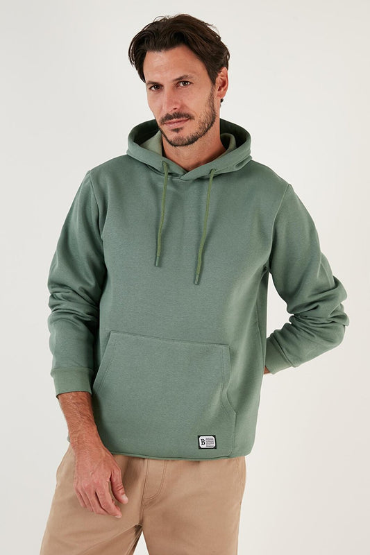 Slim Fit Hooded Kangaroo Pocket Soft Lined Sweatshirt 5905281