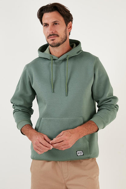 Slim Fit Hooded Kangaroo Pocket Soft Lined Sweatshirt 5905281