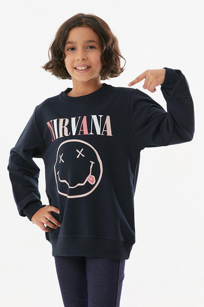 Nirvana Printed Girls Sweatshirt