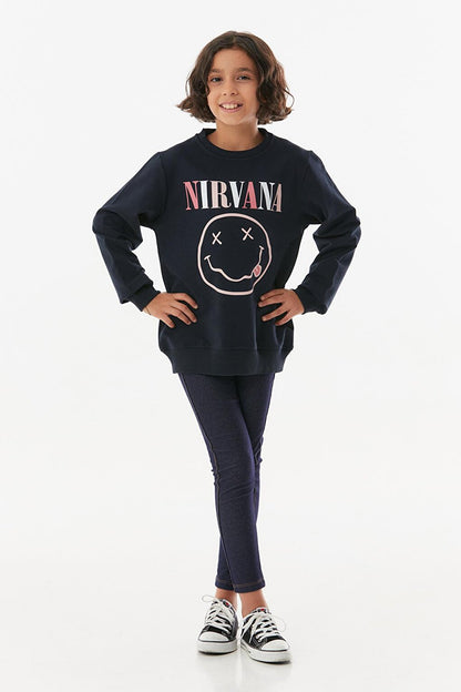 Nirvana Printed Girls Sweatshirt